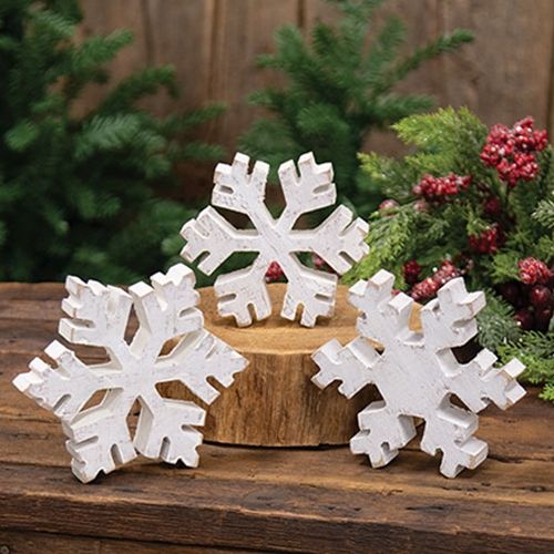 Set of 3 Rustic Snowflakes
