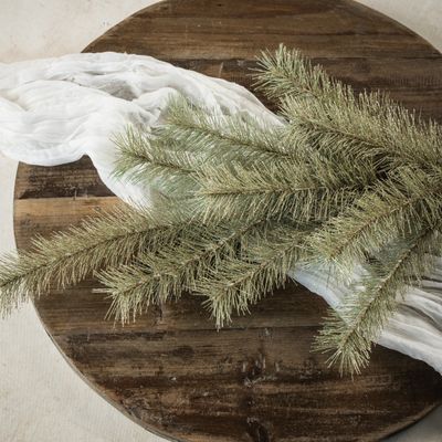 30" Gold Glittered Pine Spray