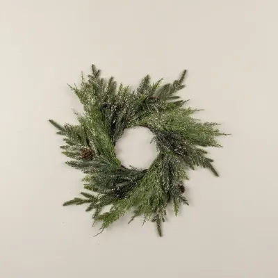 16" Gold Glittered Juniper Candle Ring