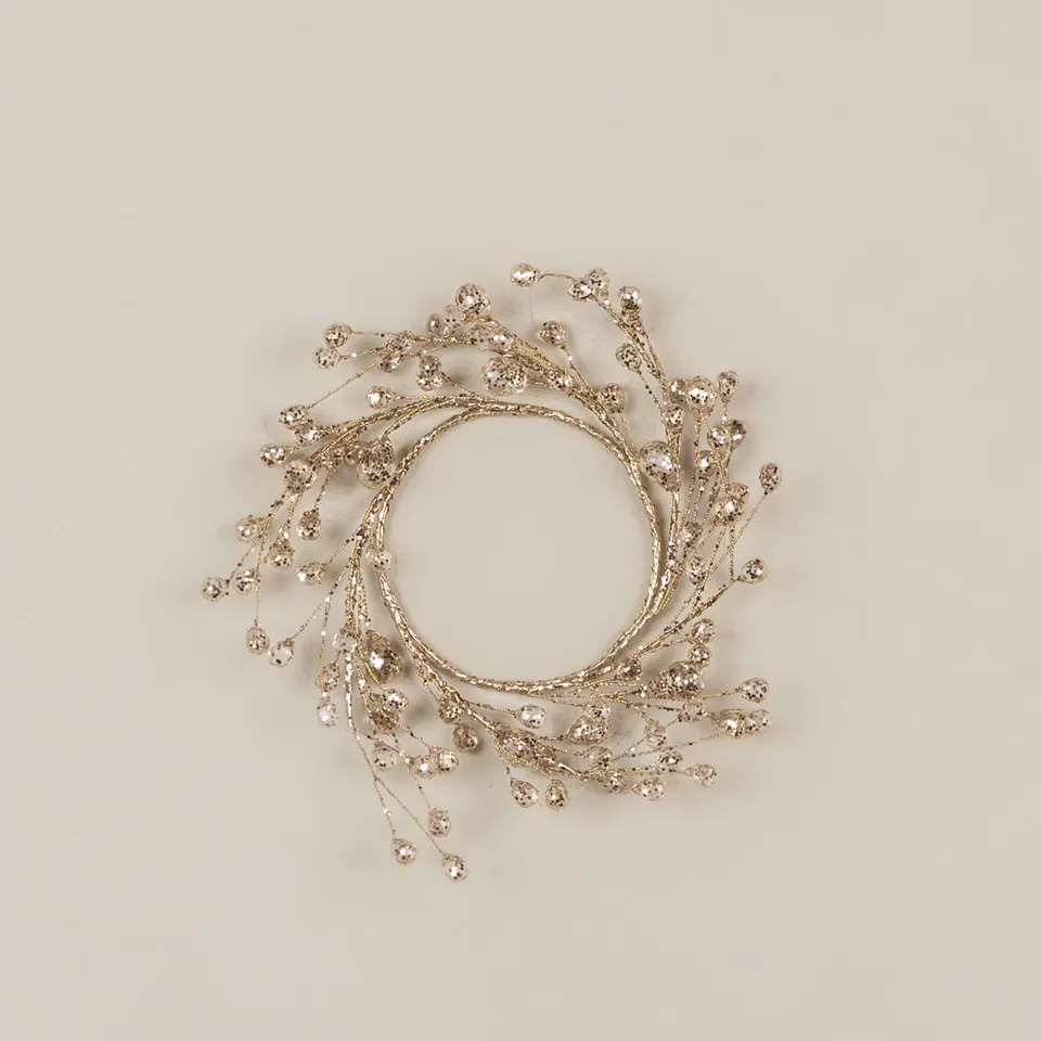 6.5" Gold Crystal Candle Ring