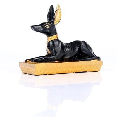 Gold and Black  Anubis Jackal Figurine