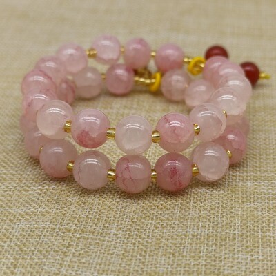 New Explosive Crystal Strawberry Pink Crystal Bracelet Single Circle Women&amp;#039;s
