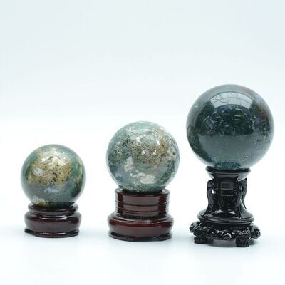 Natural Water Grass Agate Ball Raw Stone Polishing New Home Office Decoration Crystal Crafts