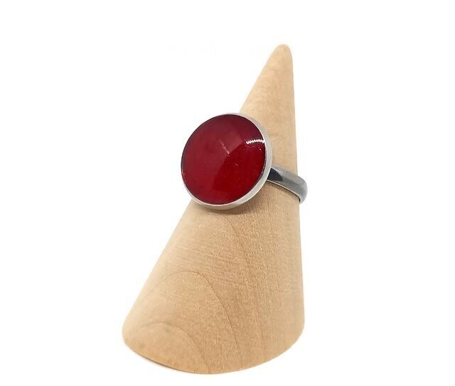 Bague, pétale de Rose rouge. D 14mm
