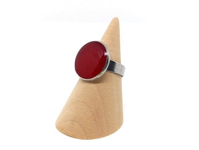 Bague, pétale de Rose rouge. D 16mm