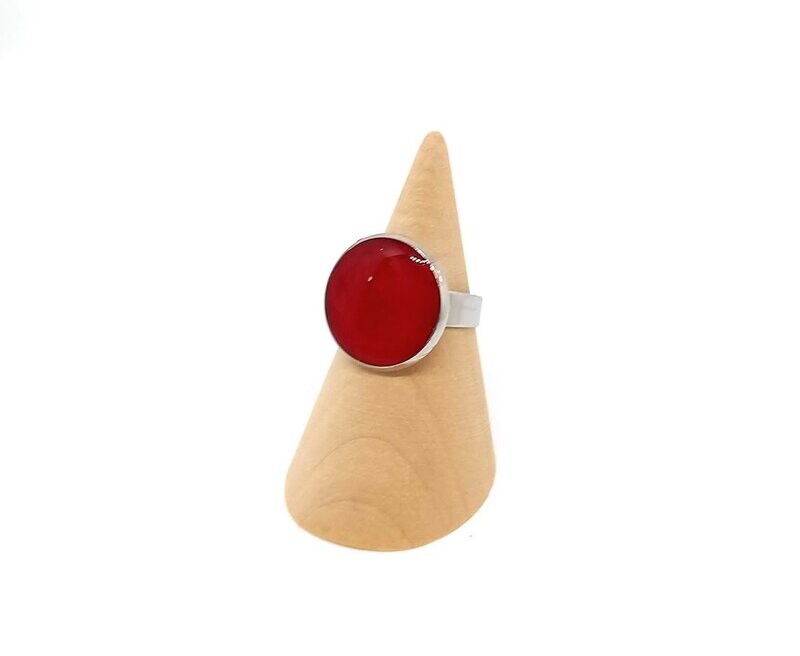 Bague, pétale de Rose rouge. D 18mm