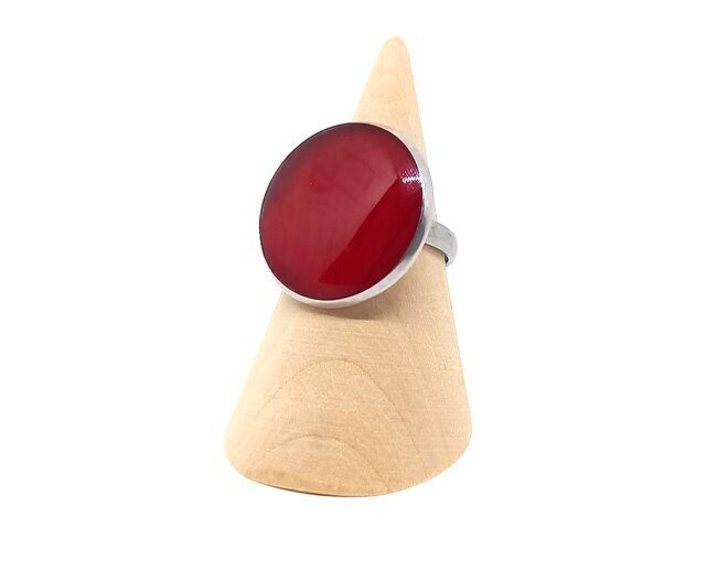 Bague, pétale de Rose rouge. D 20mm