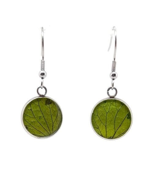Boucles d'oreilles pétales d'Hortensia vert