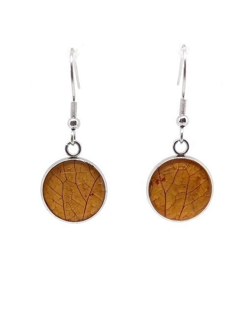 Boucles d'oreilles pétales d'Hortensia orange