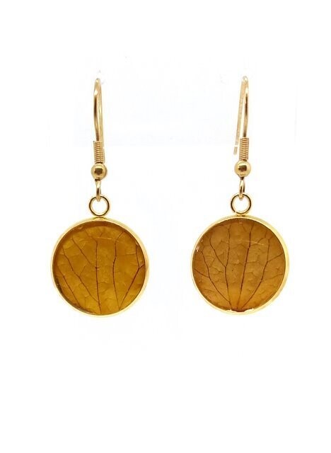 Boucles d'oreilles pétales d'Hortensia orangé