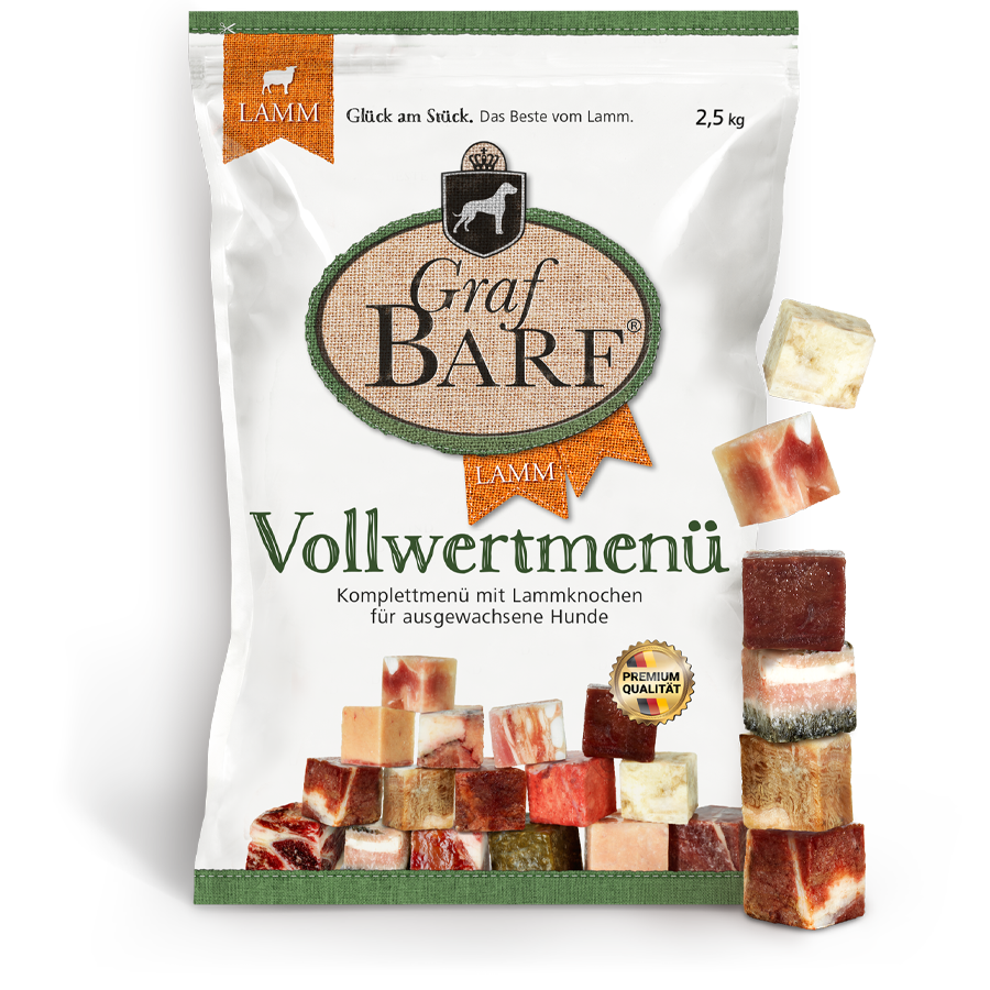Lamm Vollwert Menü gewürfelt GB 2,5 kg