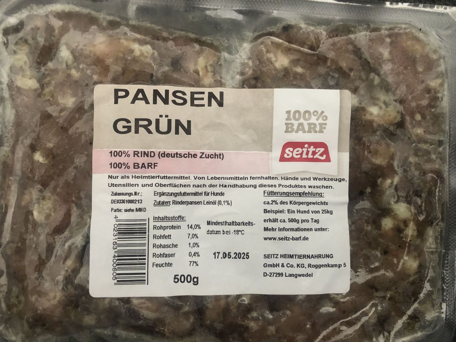 Pansen 500g gewolft