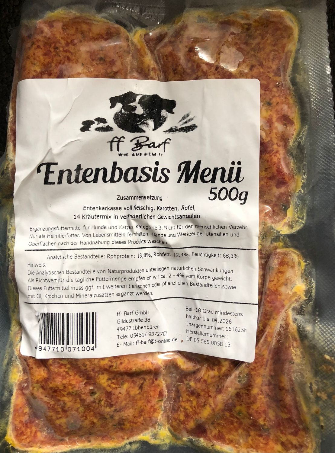 Entenbasis Menü gewolft FF 500g