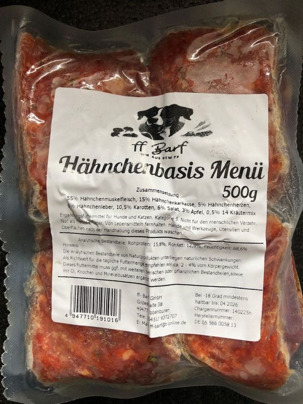Hähnchenbasis Menü gewolft FF 500g