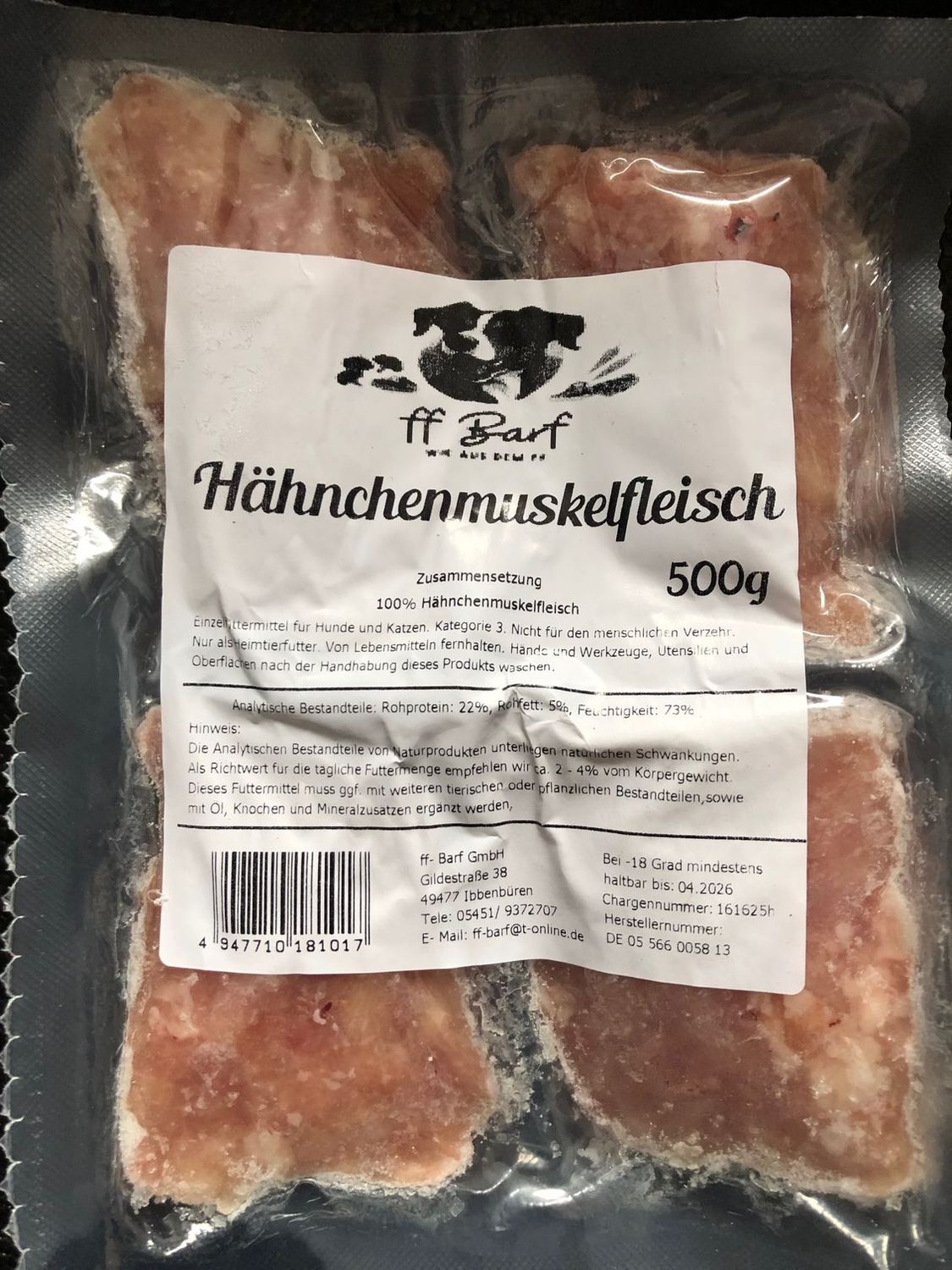 Hähnchen Muskelfleisch gewolft FF 500g
