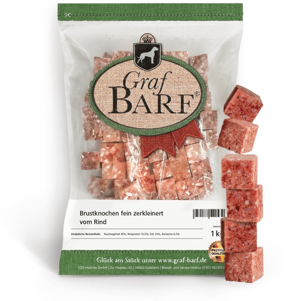 Brustknochen Rind fein zerkleinert GB 1 Kg