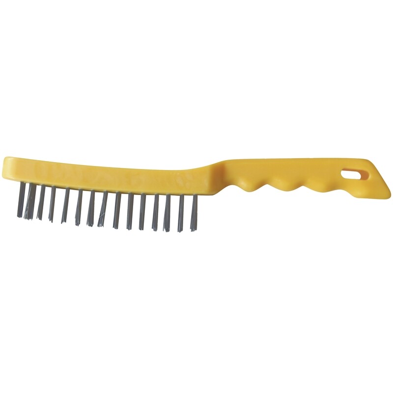 24 STAINLESS STEEL 4 ROW BRUSHES - PLASTIC HANDLE