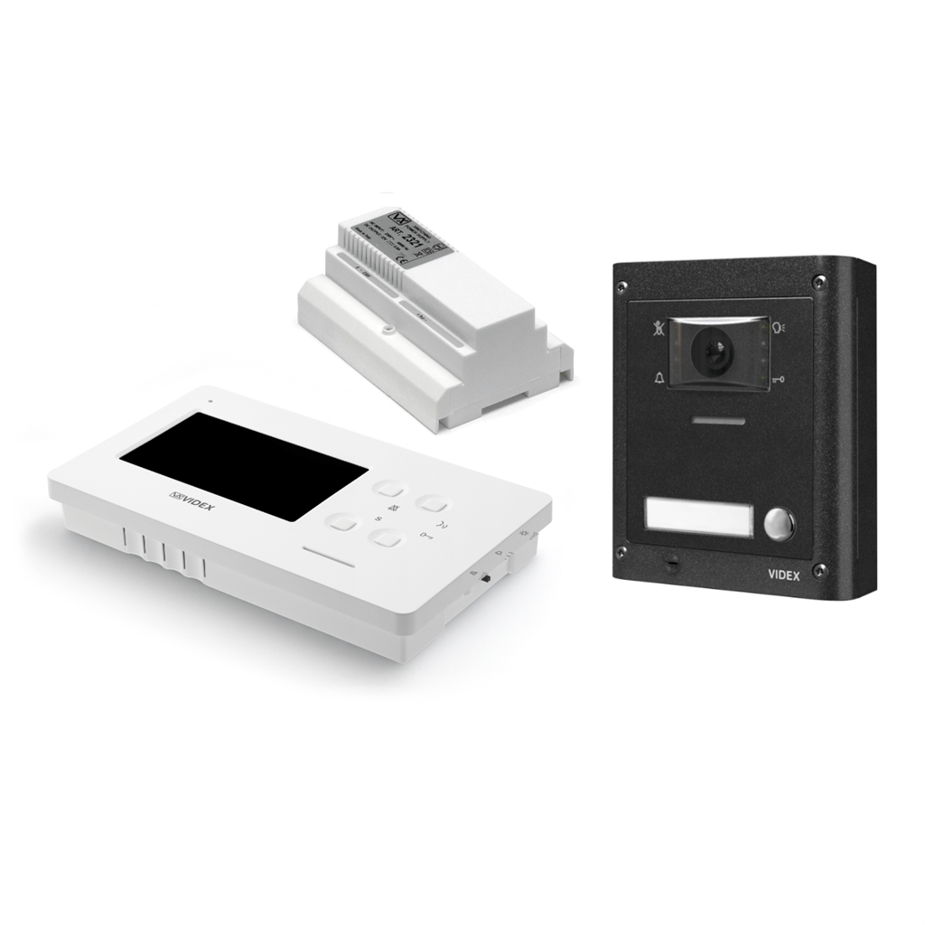 Videofoon VIDEX met 1 beldrukker en digitaal scherm