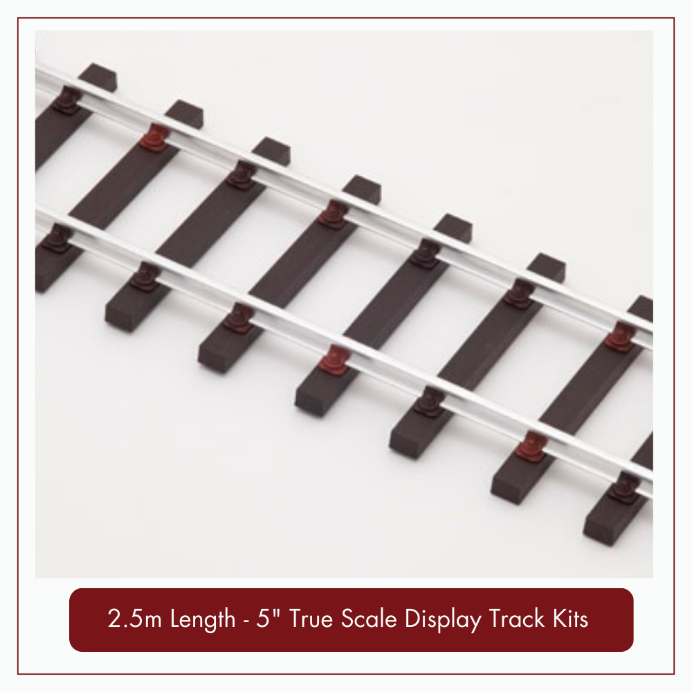 2.5m (8ft) - 5&quot; Gauge True Scale Display Track Kit with 16mm ( 5/8&quot; x 5/8&quot;)  Aluminium Rail