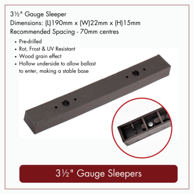 1.25m (4ft) - 3½" Gauge Display Track Kit with 16mm ( 5/8" x 5/8")  Aluminium Rail