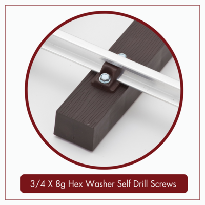 3/4 x 8g Hex Washer Self Tapping Screws  - Pack of 100