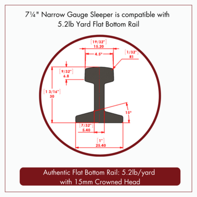 5.2lb a Yard Steel Profile Rail - 4m Length