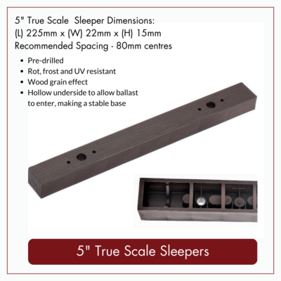 2.5m (8ft) - 5" Gauge True Scale Display Track Kit with 16mm ( 5/8" x 5/8")  Aluminium Rail