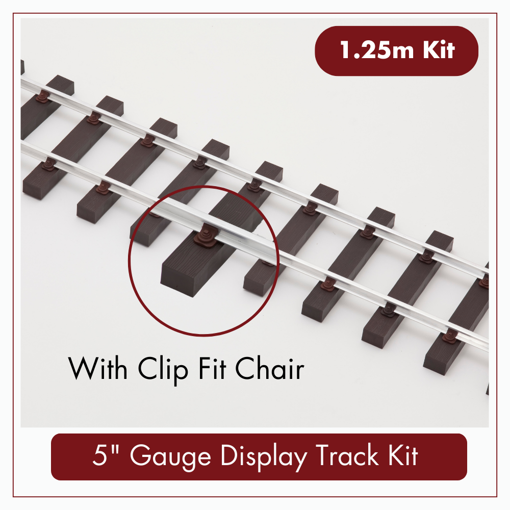 1.25m (4ft) - 5&quot; Gauge Display Track Kit with 16mm ( 5/8&quot; x 5/8&quot;)  Aluminium Rail, 5&quot; GAUGE – DISPLAY TRACK KIT - 1.25M: 5&quot; GAUGE – CLIP FIT – DISPLAY TRACK KIT - 1.25M