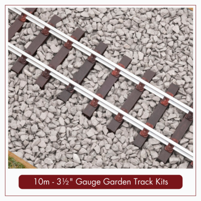 10m (32ft) - 3½&quot; Gauge Track Kit with 16mm ( 5/8&quot; x 5/8&quot;)  Aluminium Rail