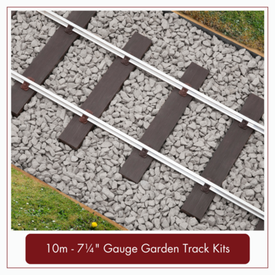10m (32ft) - 7¼&quot; Gauge Track Kit with 16mm ( 5/8&quot; x 5/8&quot;)  Aluminium Rail