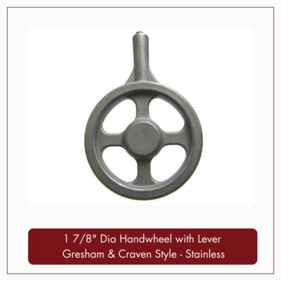 1 7/8&quot; Dia Handwheel with Lever - Gresham &amp; Craven Style, 1 7/8&quot; Dia Handwheel with Lever - Gresham &amp; Craven Style: 1 7/8&quot; Dia Handwheel with Lever - Gresham &amp; Craven Style - Stainless Steel