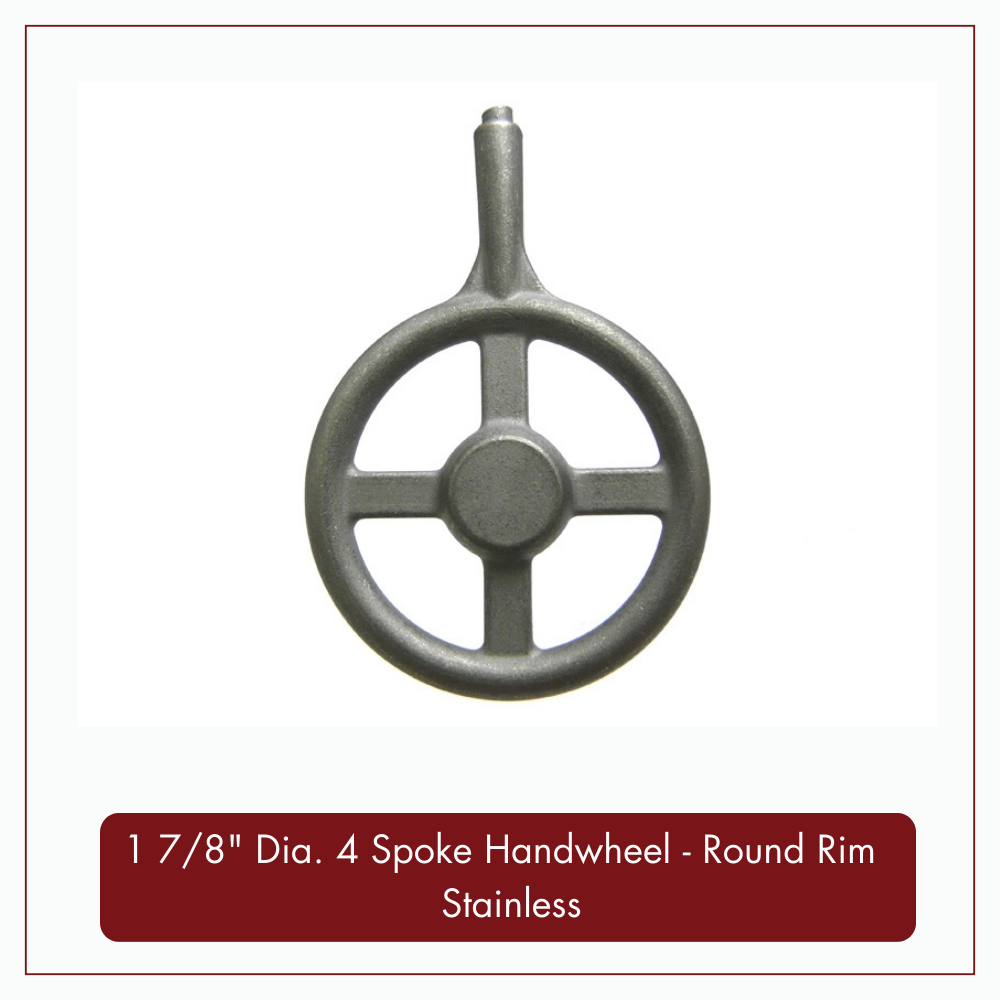 1 7/8&quot; Dia 4 Spoke Handwheel - Round Rim, 1 7/8&quot; Dia 4 Spoke Handwheel - Round Rim: 1 7/8&quot; Dia 4 Spoke Handwheel - Round Rim - Stainless Steel