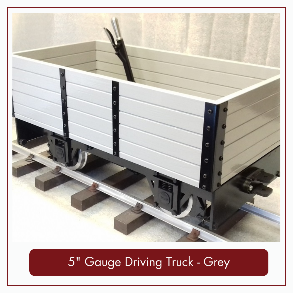 5&quot; Gauge Driving Truck - 2 Wheel Coal Wagon, DRIVING TRUCKS: 5&quot; Gauge Coal Driving Truck no Brakes - Grey stain