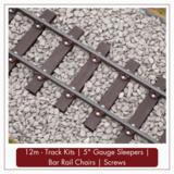 12m - 5&quot; Gauge Track for 10mm x 20mm Black Mild Steel Bar