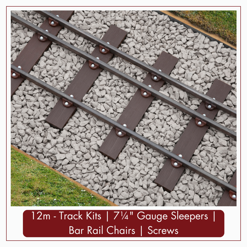 12m - 7¼&quot; Gauge Track for 10mm x 20mm Black Mild Steel Bar