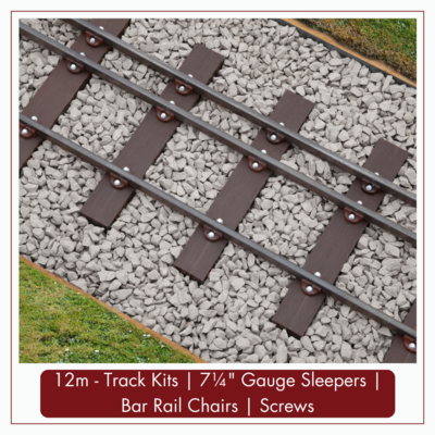12m - 7¼&quot; Gauge Track for 10mm x 20mm Black Mild Steel Bar