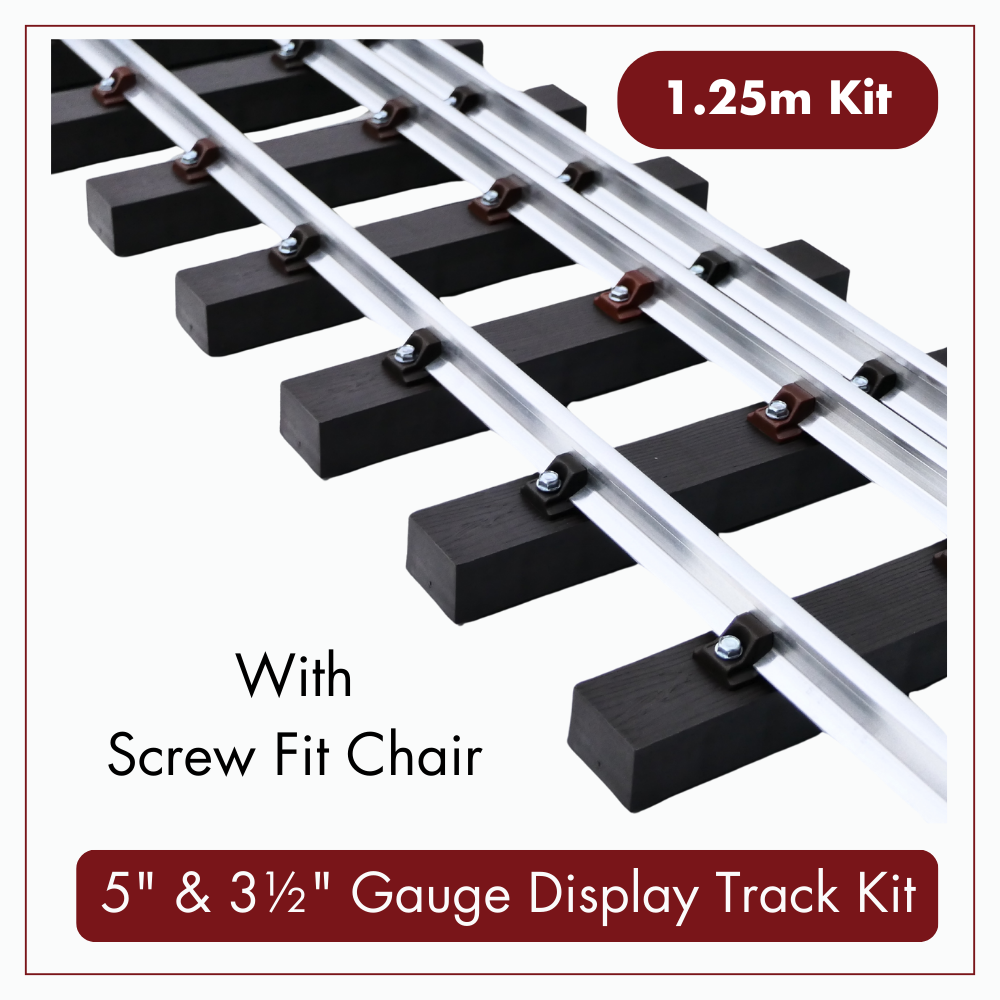 1.25m (4ft) - 5&quot; &amp; 3½&quot; Gauge Display Track Kit with 21mm (2lb/yard) Aluminium Rail