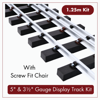 1.25m (4ft) - 5&quot; &amp; 3½&quot; Gauge Display Track Kit with 21mm (2lb/yard) Aluminium Rail