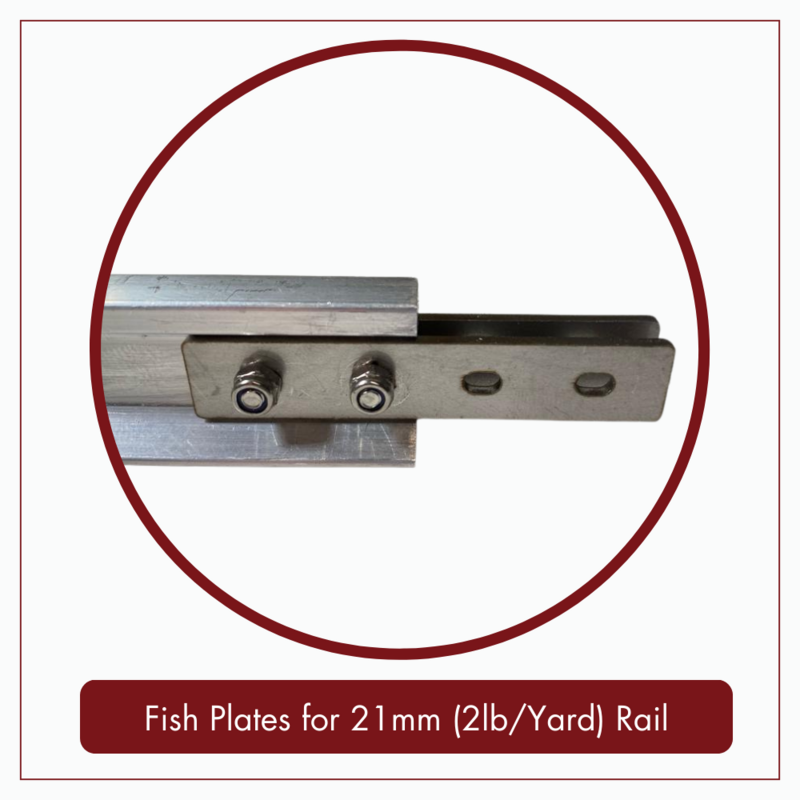 Fish Plates for 21mm (2lb/Yard) - Flat Bottom Aluminium Rail