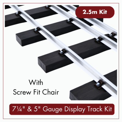2.5m (8ft) - 7¼&quot; &amp; 5&quot; Gauge Display Track Kit with 21mm (2lb/yard) Aluminium Rail