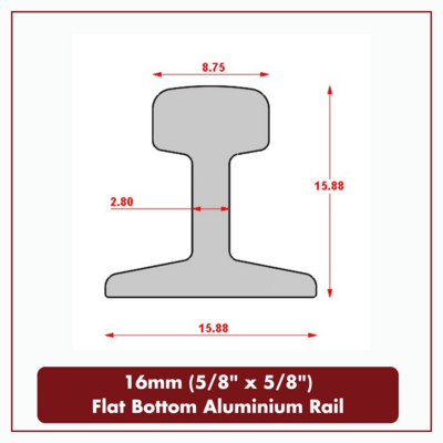 Kit for 16mm (5/8&quot; x 5/8&quot;) Aluminium Rail