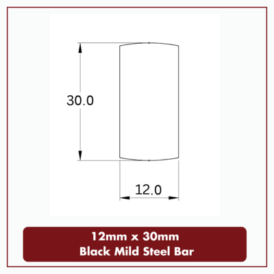 Kit for 12mm x 30mm Black Mild Steel Bar