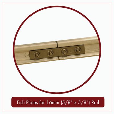 Fish Plates for 16mm (5/8" x 5/8") - Flat Bottom Aluminium Rail