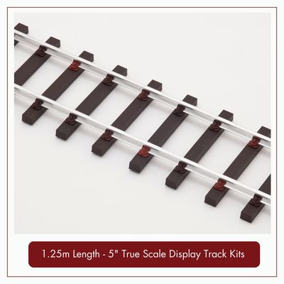 1.25m (4ft) - 5" Gauge True Scale Display Track Kit with 16mm ( 5/8" x 5/8")  Aluminium Rail