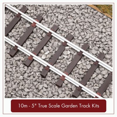 10m (32ft) - 5" Gauge True Scale Track Kit with 16mm ( 5/8" x 5/8")  Aluminium Rail