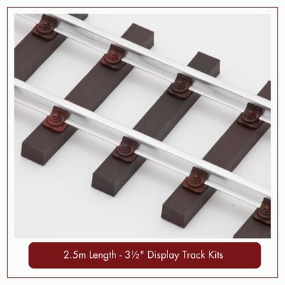 2.5m (8ft) - 3½" Gauge Display Track Kit with 16mm ( 5/8" x 5/8")  Aluminium Rail