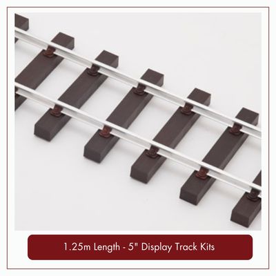 1.25m (4ft) - 5" Gauge Display Track Kit with 16mm ( 5/8" x 5/8")  Aluminium Rail