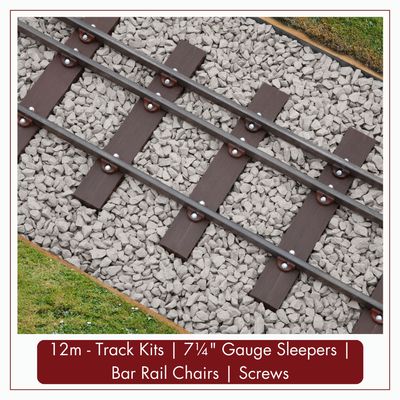 12m - 7¼" Gauge Track for 10mm x 20mm Black Mild Steel Bar