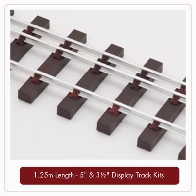 1.25m (4ft) - 5" &amp; 3½" Gauge Display Track Kit with 16mm ( 5/8" x 5/8")  Aluminium Rail