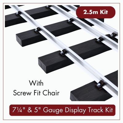 2.5m (8ft) - 7¼" &amp; 5" Gauge Display Track Kit with 21mm (2lb/yard) Aluminium Rail